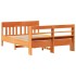 Cama sin colchón madera maciza pino marrón cera 150x200