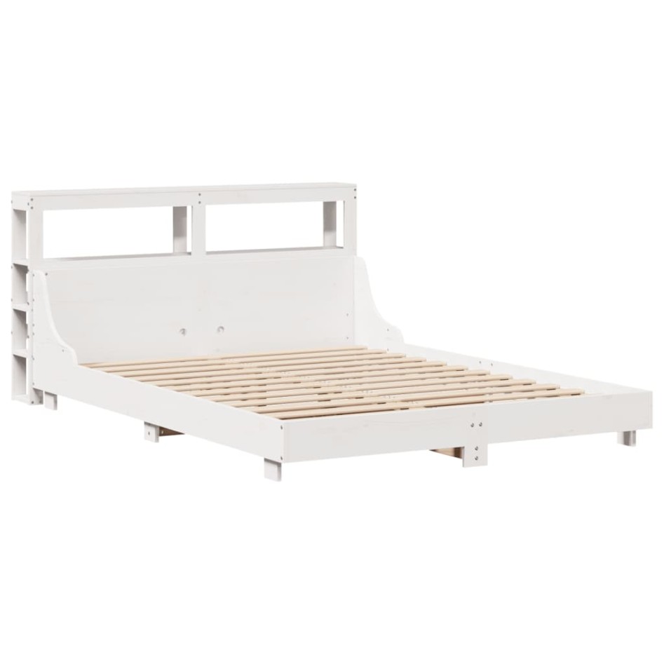 Estructura de cama sin colchón madera de pino blanca 140x200
