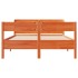 Cama sin colchón madera maciza de pino marrón cera 120x200