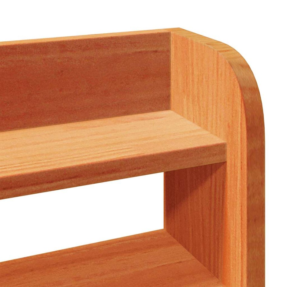 Cama sin colchón madera maciza de pino marrón cera 120x200