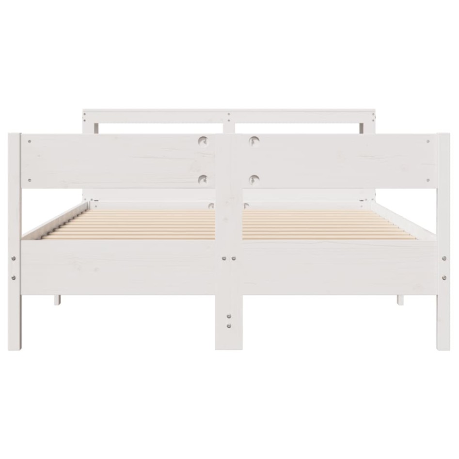Estructura de cama sin colchón madera de pino blanca 140x200