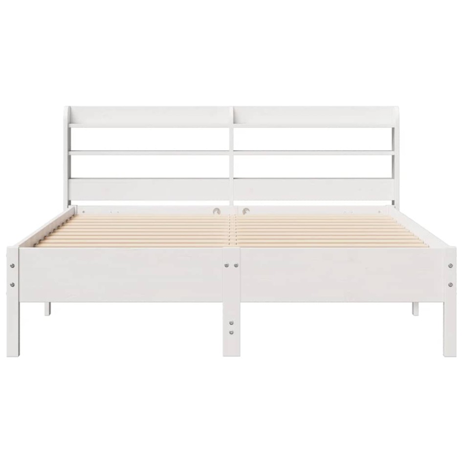 Estructura de cama sin colchón madera de pino blanca 140x200
