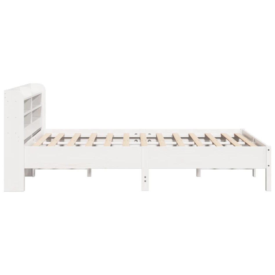 Estructura de cama sin colchón madera de pino blanca 140x200