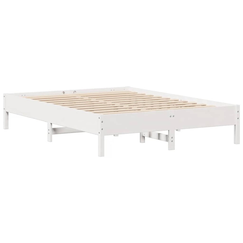Estructura de cama sin colchón madera de pino blanca 140x200
