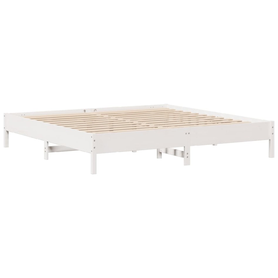 Cama sin colchón madera maciza de pino blanca 180x200