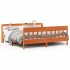 Cama sin colchón madera maciza de pino marrón cera 180x200