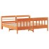 Cama sin colchón madera maciza de pino marrón cera 180x200