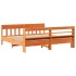 Cama sin colchón madera maciza de pino marrón cera 180x200