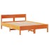 Estructura de cama sin colchón madera maciza marrón 135x190