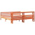 Cama sin colchón madera maciza de pino marrón cera 200x200