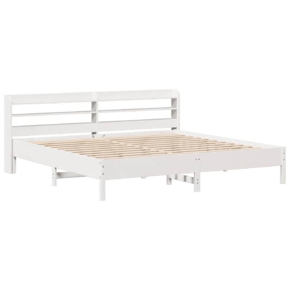 Estructura de cama sin colchón madera maciza blanca 200x200