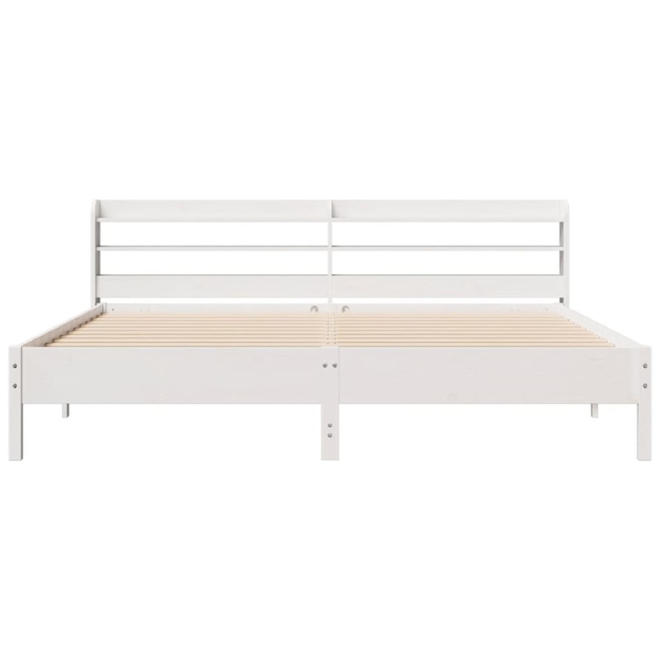 Estructura de cama sin colchón madera maciza blanca 200x200