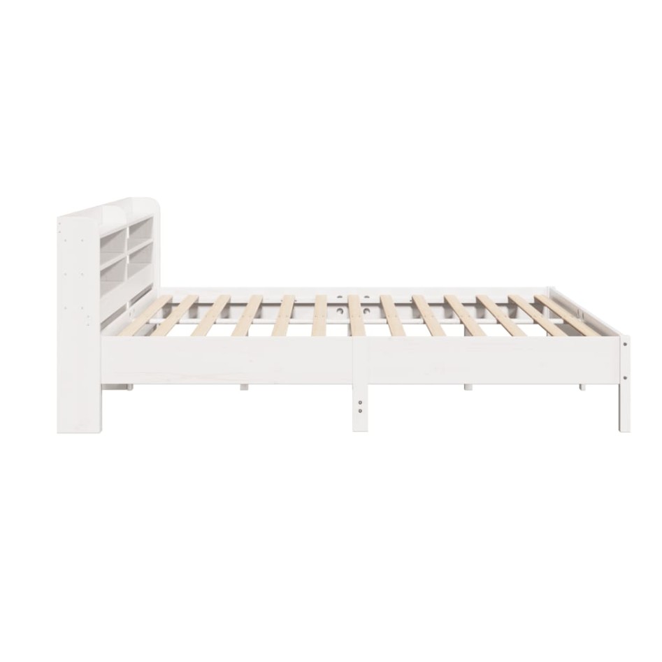 Estructura de cama sin colchón madera maciza blanca 200x200