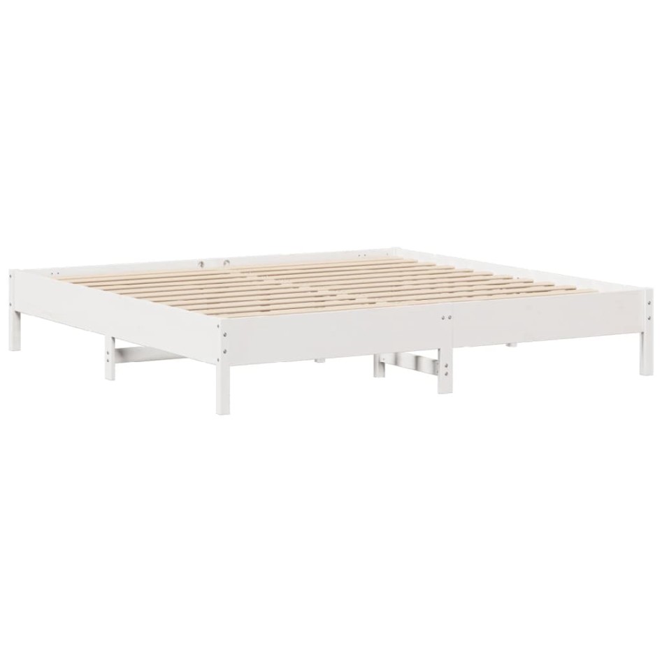 Estructura de cama sin colchón madera maciza blanca 200x200