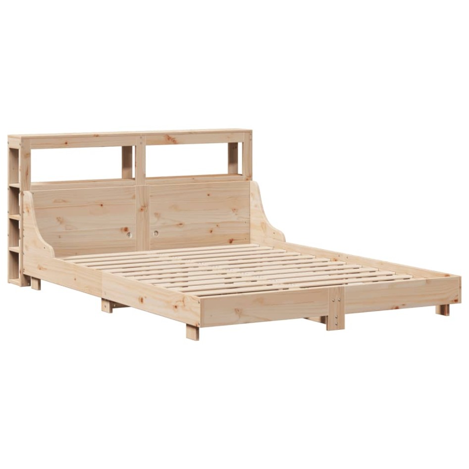 Estructura de cama sin colchón madera de pino maciza 120x200