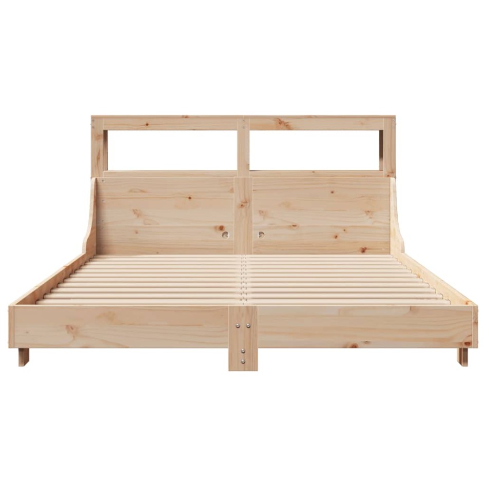 Estructura de cama sin colchón madera de pino maciza 120x200