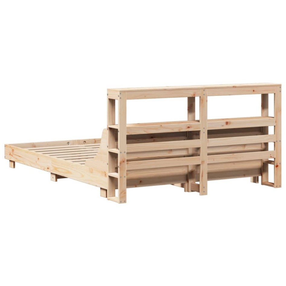 Estructura de cama sin colchón madera de pino maciza 120x200
