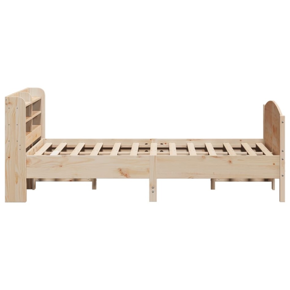 Estructura de cama sin colchón madera maciza de pino 140x190