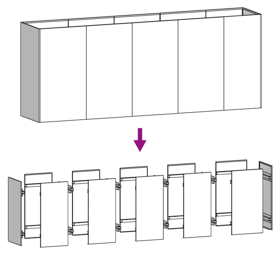 Jardinera acero corten 200x40x80