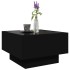 Mesa de centro con LED madera de ingeniería negro 50x50x30