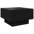 Mesa de centro con LED madera de ingeniería negro 50x50x30
