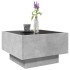 Mesa de centro y LED madera ingeniería gris hormigón