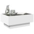 Mesa de centro con LED madera de ingeniería blanca 70x50x30
