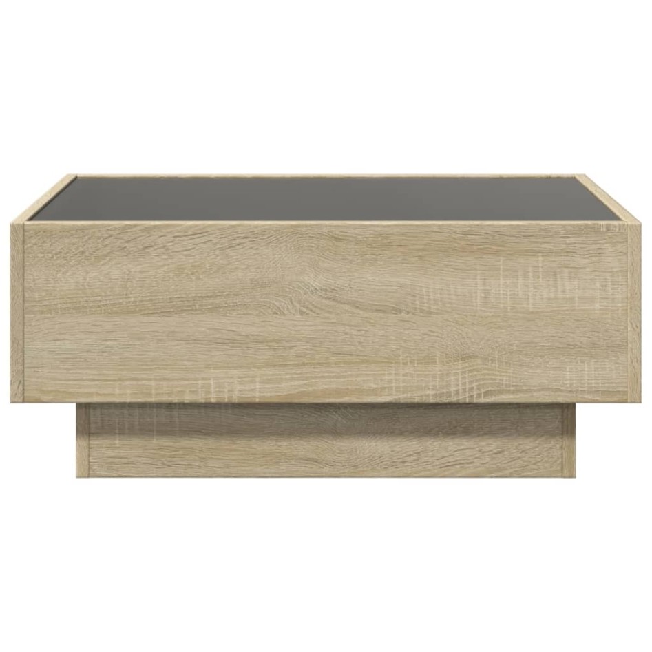 Mesa de centro y LED madera ingeniería roble Sonoma 70x50x30
