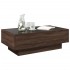 Mesa de centro y LED madera ingeniería marrón roble 90x50x30