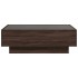 Mesa de centro y LED madera ingeniería marrón roble 90x50x30