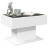 Mesa de centro con luz LED madera ingeniería blanca 70x50x45