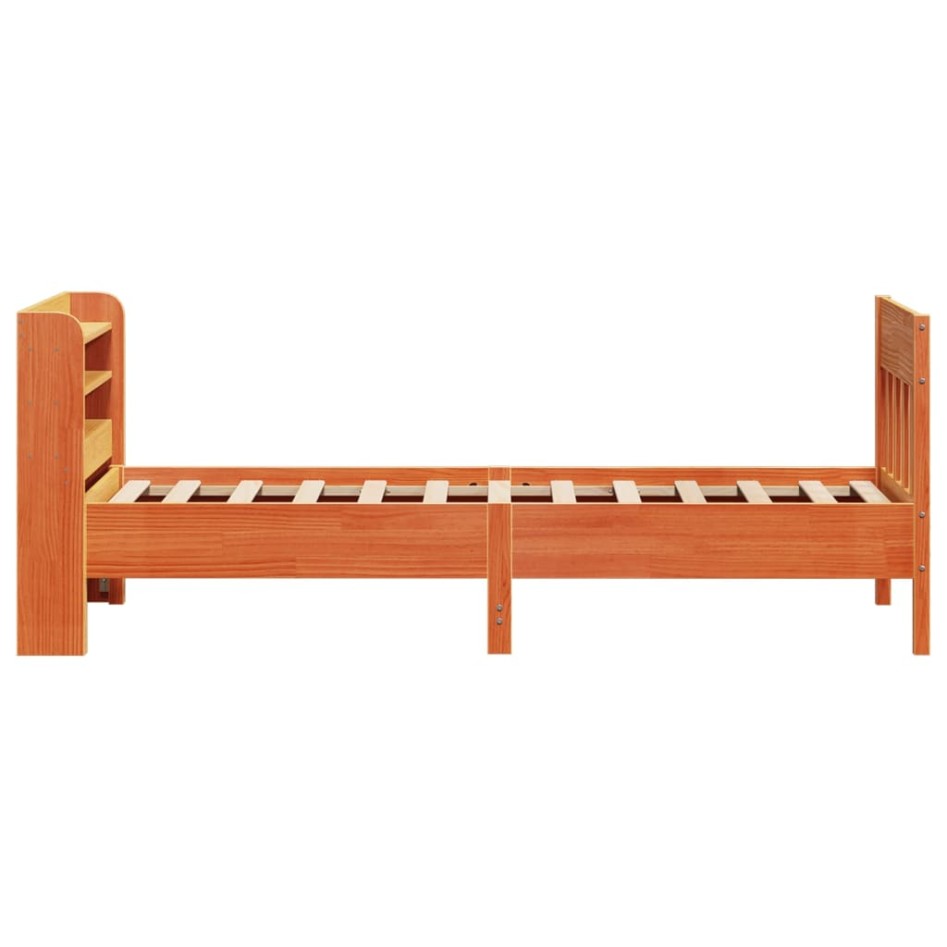 Estructura de cama sin colchón madera maciza marrón 75x190