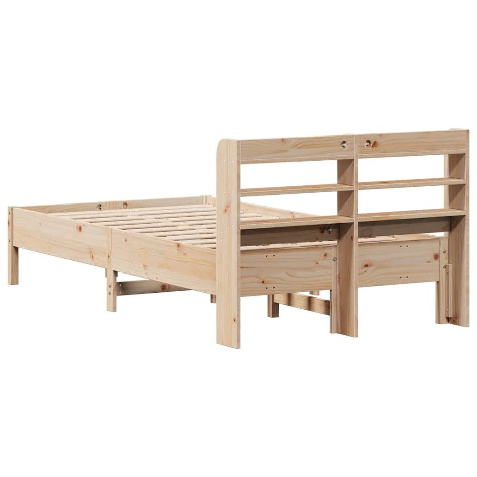 Estructura de cama sin colchón madera maciza de pino 100x200
