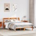 Estructura cama con cabecero madera pino marrón cera 120x190