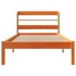Estructura cama con cabecero madera pino marrón cera 75x190