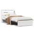 Estructura de cama con cabecero sin colchón blanco 100x200