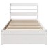 Estructura de cama con cabecero sin colchón blanco 100x200