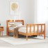 Estructura cama con cabecero madera pino marrón cera 90x190
