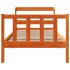 Estructura cama con cabecero madera pino marrón cera 90x190