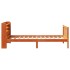 Estructura cama con cabecero madera pino marrón cera 90x190