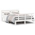 Estructura de cama con cabecero sin colchón blanco 140x200