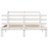 Estructura de cama con cabecero sin colchón blanco 140x200