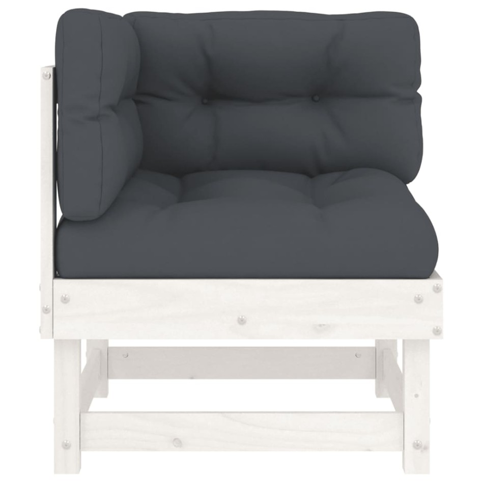 Sofás esquineros con cojines 2 uds madera maciza de pino