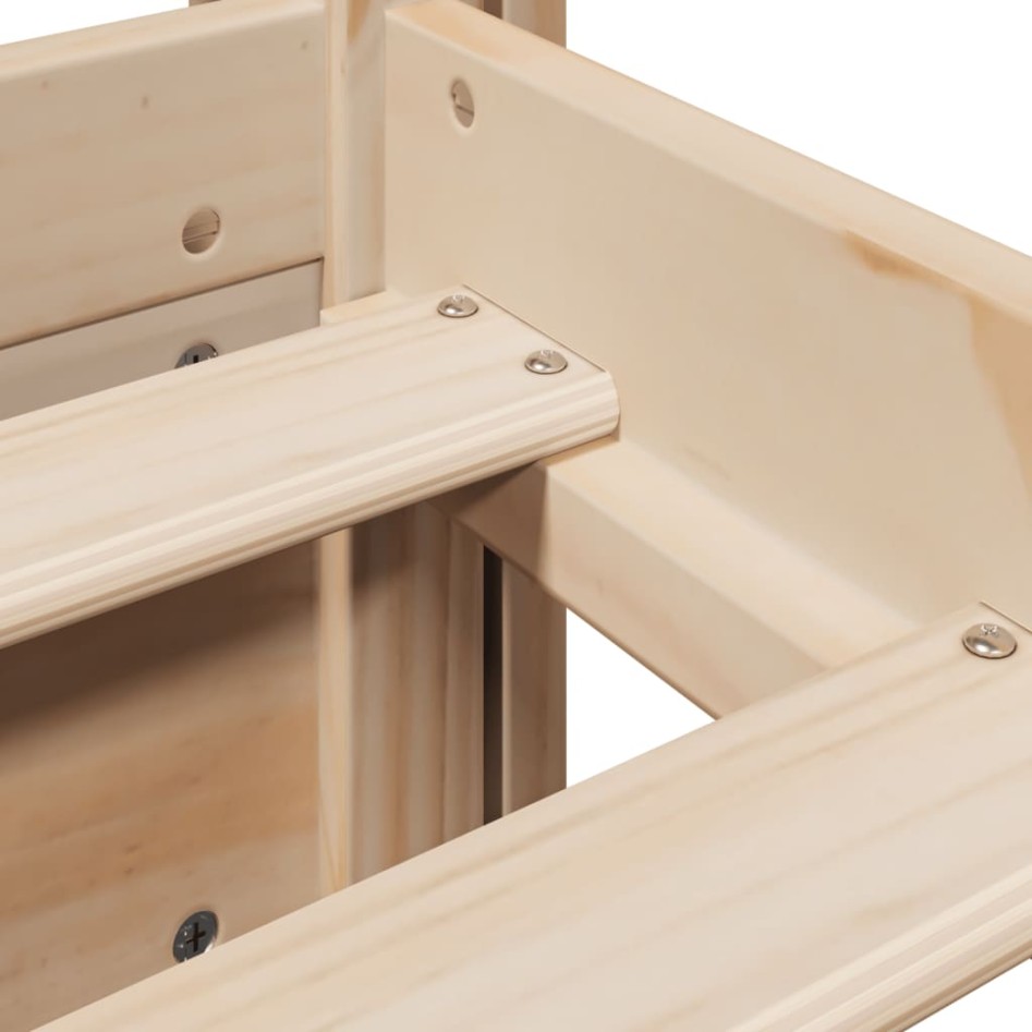 Estructura de cama con cabecero madera maciza pino 75x190