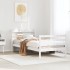 Estructura de cama con cabecero sin colchón blanco 100x200