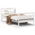 Estructura de cama con cabecero sin colchón blanco 100x200