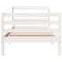 Estructura de cama con cabecero sin colchón blanco 100x200