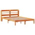 Estructura cama con cabecero madera pino marrón cera 120x200