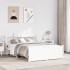Estructura de cama con cabecero sin colchón blanco 160x200