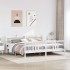 Estructura de cama con cabecero sin colchón blanco 200x200